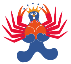 カニを持っているムズムズくん