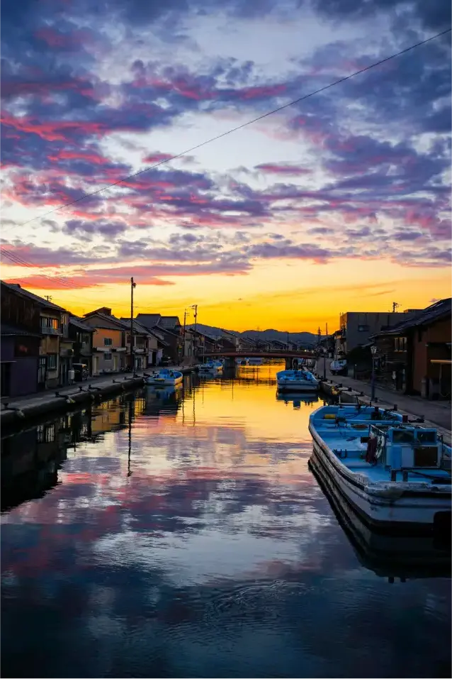 夕日が沈んだ内川