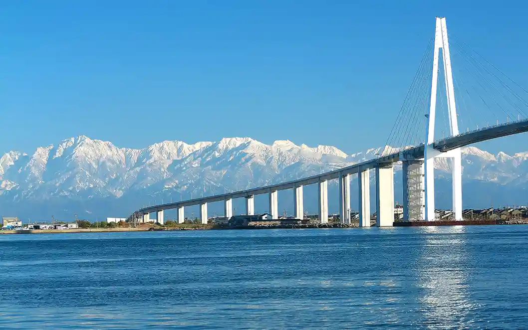 海王丸と新湊大橋