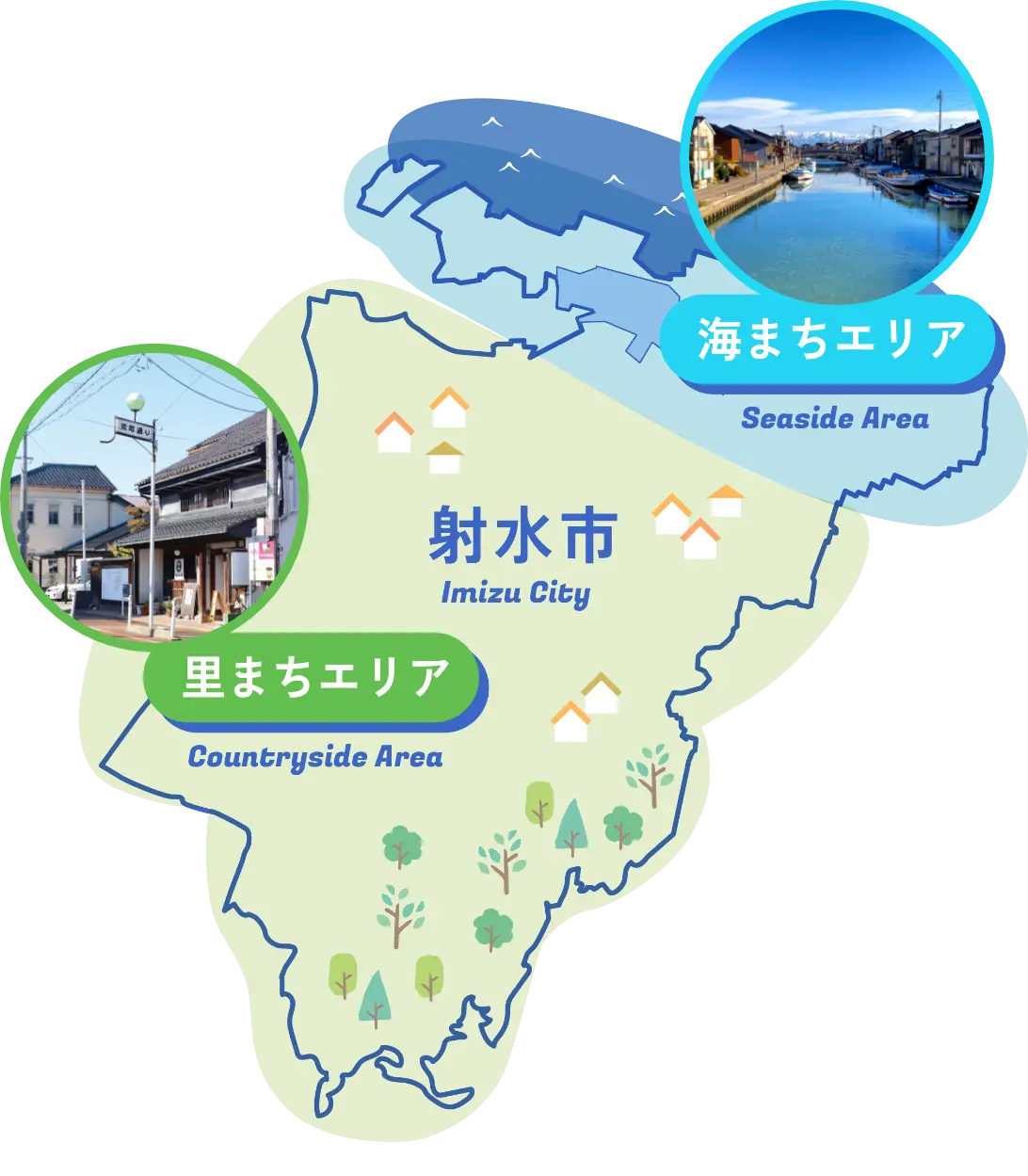 射水市のエリアマップ