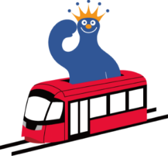 万葉線に乗るムズムズくん