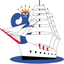 海王丸に乗るムズムズくん