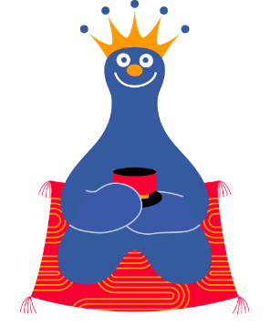 座るムズムズくん