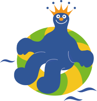 浮き輪に乗るムズムズくん